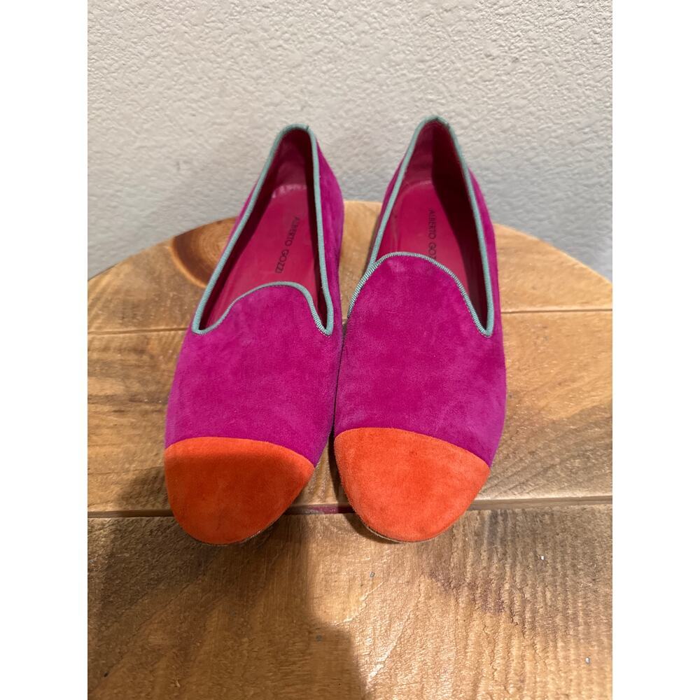 Alberto Gozzi Suede Ballet Flats pink orange size 38 (8) - Picture 2 of 7